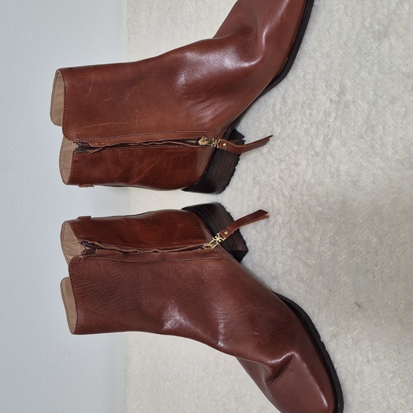 Sam Edelman Thatcher Brown Leather Square Toe Ankle Boot 9M - Picture 8 of 13